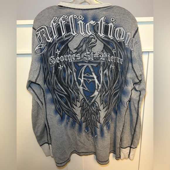 Rare Affliction George St-Peirre Reversible vintage thermal - Picture 2 of 16
